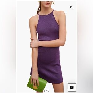 FREE SHIPPING! Maje Purple lurex Mini Dress size 38
